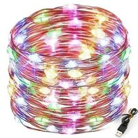 5M Bunt LED Kupferdraht Lichterkette USB Weihnachten Draht Lichterketten Hochzeit Party Innen Außen Deko