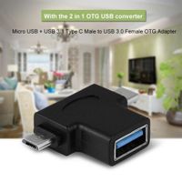 2-in-1 Micro USB 3.0 & 3.0 Typ C OTG Adapter, USB-C Stecker Micro USB Stecker auf USB-A 3.0 Buchse Konverter