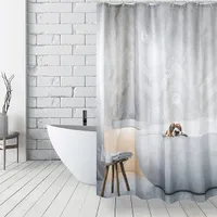 MSV Anti-Schimmel Duschvorhang - Anti-Bakteriell, waschbar, wasserdicht- Polyester, „Doggy“ 180x200cm