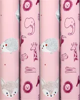 Baby-Geburts-Sortiment Geschenkpapier für die Babyparty Mädchen – 200 x 70 cm – 4 Rollen