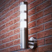 Grafner Design Edelstahl Wandlampe mit Bewegungsmelder und 1x E27 Fassung, IP44 Wand Außenleuchte, gemütlicher Lichtschein, für außen und innen, Wandleuchte Lampen Außen Hoflampe PIR