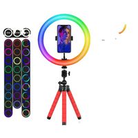 Selfie-Ringlicht, dimmbare RGB-Beleuchtung, Handy-Clip-Ständer, RGB Lampe