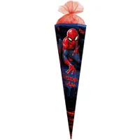 ROTH Schultüte groß Marvel Spiderman 100 cm eckig Tüllverschluss ROT(H)-Spitze Zuckertüte Schulanfang