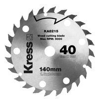 Kress Sägeblatt für Handkreissäge, 140 bis 165 mm, 24 bis 40T TCT blade, Variante:140mm 40T TCT blade