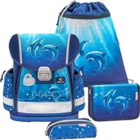 Belmil Schulranzen Set Mädchen "Delfin" 1.Klasse CLASSY 2024 mit Regenschutz