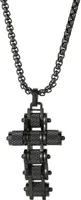 Náhrdelník Chain Cross-Černá KP29312