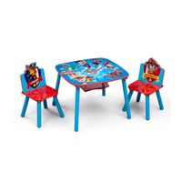 Paw Patrol Kindersitzgruppe | Aufbewahrungs & Spieltisch Set mit 2 kippsicheren Stühlen | kratzfeste Oberfläche