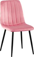 DELUKE® Stuhl LENZ Samt - 88x45x53cm, pink, Metall Gestell | Stühle Esszimmerstühle Stuhl Esszimmer Esstisch Stühle Küchenstuhl