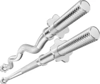 Hop-Sport Hantelstangenset – Langhantelstange 167 cm, SZ-Stange 120 cm – verchromt und gerändelt Ø 30 mm