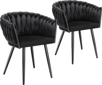 Set Esszimmerstuhl Astano gepolstert, mit Samtbezug, Knotendesign 60,5 x 55 x 75 cm