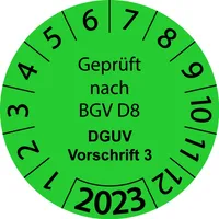 5000 Stück "Prüfetiketten" 30 mm -selbstklebende "Prüfetiketten-2023" ES-PRBGVD8DGUVV3-6-2023-30-154-PE
