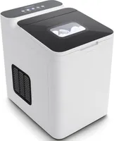 Eiswürfelmaschine Tragbar, 9 Eiswürfel in 6-13 min/15 kg 24H, LED-Display & Touchscreen-Steuerung, Ice Maker mit Schaufel, Eiswürfelbereiter  Eismaschine mit Selbstreinigungsfunktion, 1,5 L Wassertank (Weiss)