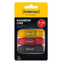 Intenso Rainbow 3x32GB Yellow/Red/Black USB-Stick USB Typ-A 2.0 Transparent