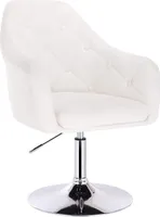 WOLTU 1x Barsessel Clubsessel Cocktailsessel stufenlose Höhenverstellung, Kunstleder mit Armlehne und Rücklehne, Weiß