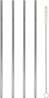 Metaltex 253180000 Trinkhalme INOX 4 Stk. mit Reinigungsbürste / Strohhalme