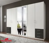 Drehtürenschrank 270cm Wimex Kleiderschrank Spiegel weiß graphit Fuegen