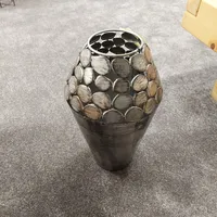 Vase H 50 cm Metall silber
