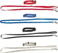 Set aus: 4 Welpenhalsbänder + 4 Welpenleinen 4 Farben Züchterpaket Starter Set für Welpen