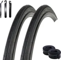 Angebot-Set / 2 x Kenda K-34 Fahrradreifen in Schwarz 32-630 (27 x 1 1/4) + 2 passende Schläuche AV inkl. 3 Reifenheber