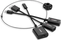 Lindy 38304 Videokabel-Adapter HDMI Typ A (Standard) DisplayPort + Mini DisplayPort + USB Type-C Schwarz