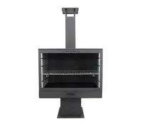 Stalowy kominek grillowy Westmann Kominek czarny 50x90x160 cm
