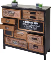Szafka aptekarska HWC-A43, komoda z szufladami, lite drewno jodłowe w stylu vintage shabby 90x90x32cm