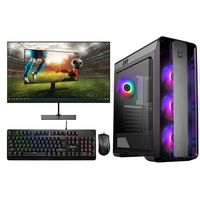 Gaming Komplett Set - AMD Ryzen 5 2400G - 16 GB Ram - 480 GB SSD - AMD Radeon RX Vega 11 - 24" Gaming Monitor - Tastatur - Maus - LC988B