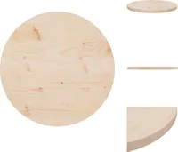 vidaXL Tischplatte Ø50x2,5 cm Massivholz Kiefer -  Tischplatten