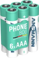 ANSMANN Akku AAA Micro 800 mAh 1,2V NiMH - 6 Stück, wiederaufladbar mit maxE