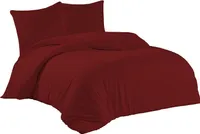 Bettwäsche 200x200 + 2er 80x80 cm Kirschrot Bettbezug Baumwolle, 3-teilig