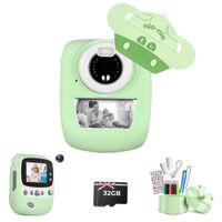 Fine Life Pro Kinderkamera, 30MP Sofortbildkamera WiFi 1080P Selfie Digitalkamera 2,4 Zoll mit 32GB TFKarte, Geschenk für Jungen Mädchen, grün