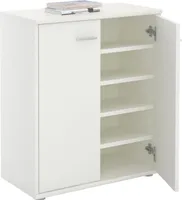 Schuhschrank LENNIS Schuhregal Schuhkommode mit 2 Türen und inklusive 4 Einlegeböden, in weiß