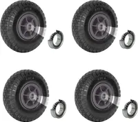 4x Sackkarrenrad 260x85 mm 3.00-4 Bollerwagenrad, Luftrad, Ersatzrad, Nabenlänge 60 mm versetzt