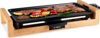 alpina Teppanyaki gril stolní 2000W - 43 x 22,5 CM - Plancha grilovací deska - Bambusový gril - Grilovací deska s nepřilnavým povrchem - Nastavitelná teplota - Černá barva