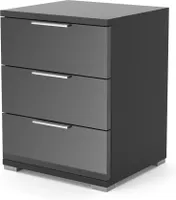 Vicco Nachttisch Florenz, 46.2 x 60 cm, Schwarz Hochglanz