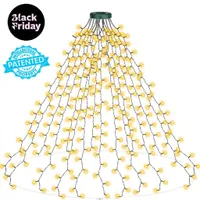 Lampki choinkowe z pierścieniem, 480LED lampki choinkowe 3m x16 girlanda, wodospadowe lampki festonowe na zewnętrzną choinkę wewnętrzną