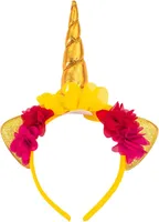 Oblique Unique Haarreifen Einhorn Haarreif Unicorn Fasching Karneval Motto Party JGA gold