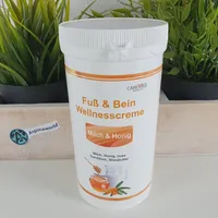CareMed Milch Honig Wellness Fußcreme Fuß und Bein, Wellnesscreme MIT Dosierspender