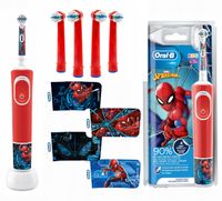 Oral-b Vitality 100 SpiderMan elektrische Zahnbürste + 4 Ersatzaufsätze Kinder Rot