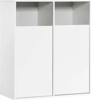 mokebo® Wäscheschrank in Weiß 'Der Wäschehüter', Wäschesortierer mit 2 Fächern, auch als Wäschekorb, Wäschesammler oder Wäschetruhe aus Holz, auch als 95x80x40 fürs Bad oder Schlafzimmer (HxBxT in cm)