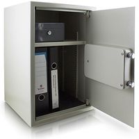 Bituxx Safe Tresor Möbeltresor Wandtresor Aktentresor Geldschrank Maße(B/H/T): 350 mm x 520 mm x 360 mm - Türstärke: 4 mm  Lichtgrau MS- 11389