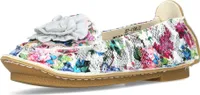 Laura Vita Damen Ballerina Leder Blumenmuster und Blütenapplikation Aucdreyo 21, Größe:39 EU, Farbe:Weiß