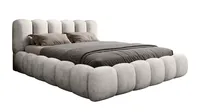 QUARTO Exklusives Polsterbett FLOW 180x200 cm – Designerbett mit Bettkasten & Lattenrost – Grau (Aphrodite 20)