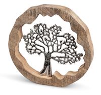 Deko Lebensbaum aus Alu Mango Holz zum stellen Aufsteller 30 cm Tischdeko Dekoration