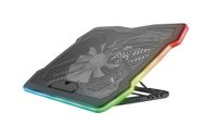 Trust Gaming GXT 1126 Aura Laptop-Kühlständer mit Mehrfarbiger Beleuchtung für Laptops bis 17,3", Einstellbare Geschwindigkeit, Flüster Modus - Schwarz