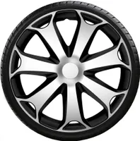 Poklice 15" MEGA Silver-Black sada 4 kusy