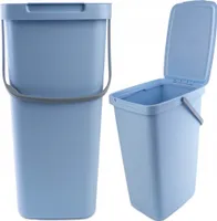 KADAX Abfallbehälter mit Deckel und Griff, Abfalleimer aus Plastik, Mülleimer für die Mülltrennung (Blau, 20L)
