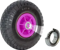 Sackkarrenrad 260x85mm 3.00-4 Bollerwagenrad Luftrad Ersatzrad Nabenlänge 60mm Kugellager pink
