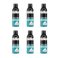 Multipack 6x Gillette Sensitive Basis Rasierschaum 200 ml