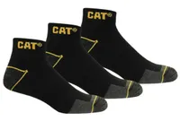 CAT Caterpillar 12 Paar in 43-46 kurze, schwarze Arbeitssocken, Arbeitssneaker / Socken